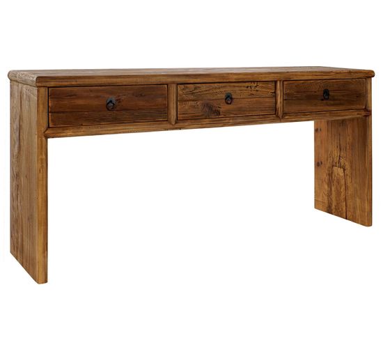 Console / Table Console En Bois Recyclé Et Pin Coloris Marron - L. 162 X P. 40 X H. 76 Cm