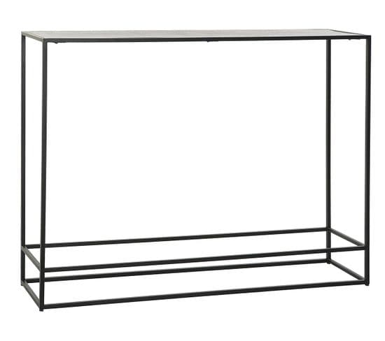Console / Table Console En Aluminium Coloris Noir/doré - L. 110 X P. 25 X H. 84 Cm