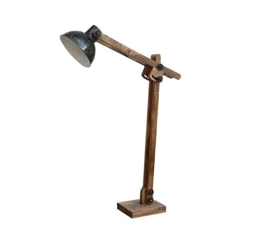 Lampadaire En Bois Et Métal Coloris Naturel / Noir - Longueur 30 X Profondeur 87 X Hauteur 153 Cm