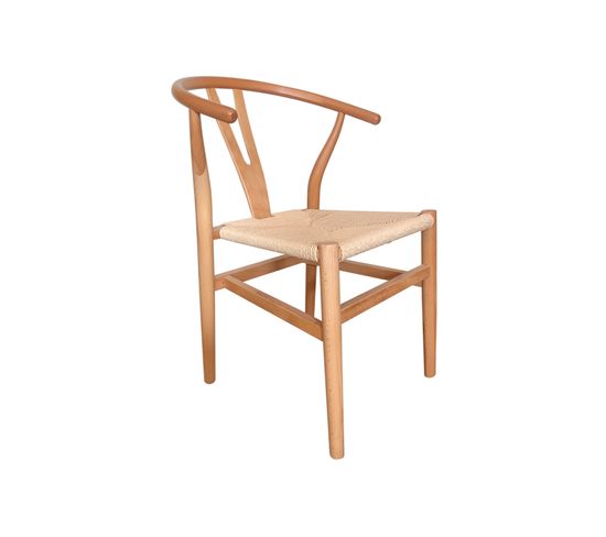 Lot De 2 Chaises De Salle À Manger En Bois Massif Coloris Naturel Corde - L. 56 X P. 52 X H. 76 Cm