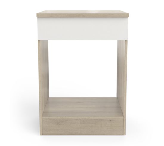 Meuble Bas De Cuisine Coloris Chêne Kronberg, Blanc - Longueur 60 X Hauteur 84,5 X Profondeur 60 Cm