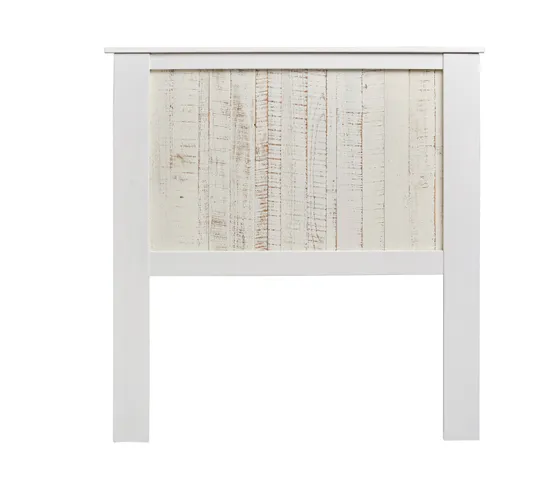 Tête De Lit En Pin Coloris Blanc -  Longueur 104 X Profondeur 5  X Hauteur 110 Cm