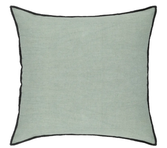 Lot De 2 Coussin Décoratif Déhoussable En Lin Et Coton Coloris Vert Céladon