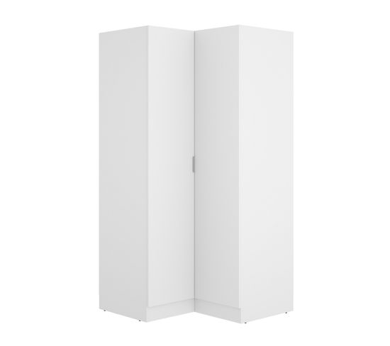 Armoire Dressing D'angle En Panneaux De Particules Mélaminés Coloris Blanc