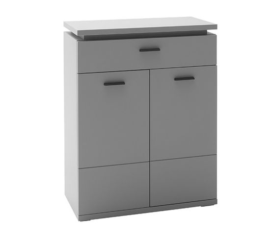 Commode, Meuble De Rangement Coloris Gris Arctique - Longueur 76  X Hauteur 98 X Profondeur 38  Cm