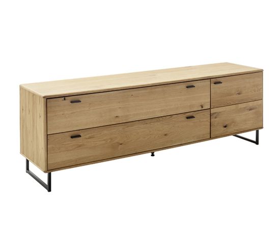 Meuble TV En Bois De  Chêne Sauvage Huilé - Longueur 209 X Hauteur 68 X Profondeur 50 Cm