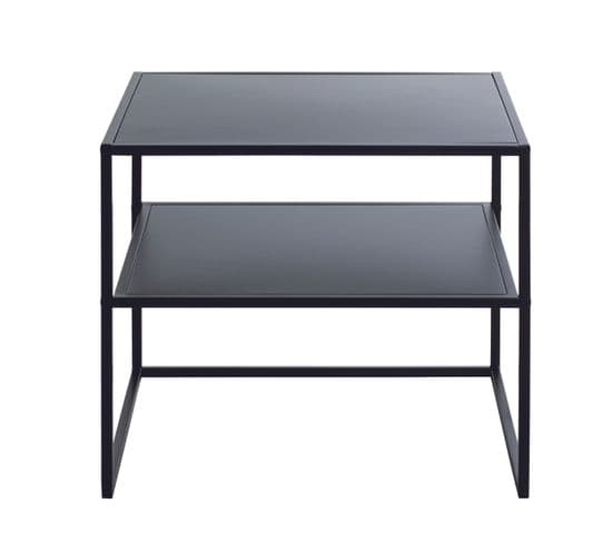 Table D'appoint En Métal Coloris Noir  -longueur 50 X Profondeur 40 X Hauteur 45 Cm