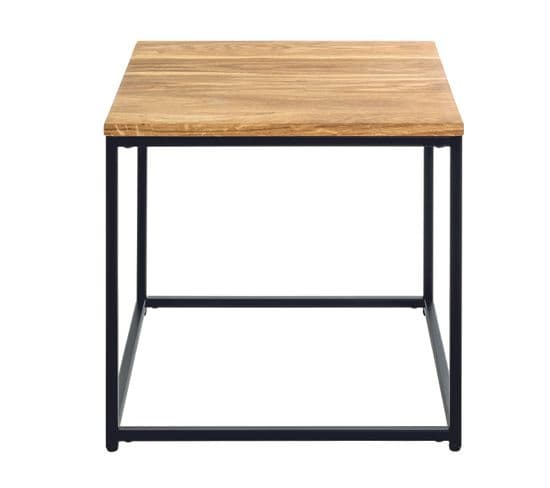Table D'appoint Coloris Noir-chêne  - Longueur 45 X Profondeur 45  X Hauteur 45 Cm