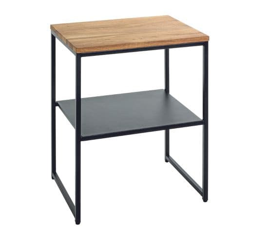 Table D'appoint Coloris Noir-chêne  - Longueur 45 X Profondeur 35  X Hauteur 60 Cm