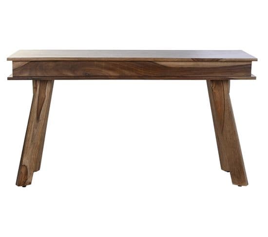 Table Console En Bois De Sheesham Coloris Naturel - Longueur 135 X Profondeur 40 X Hauteur 76 Cm