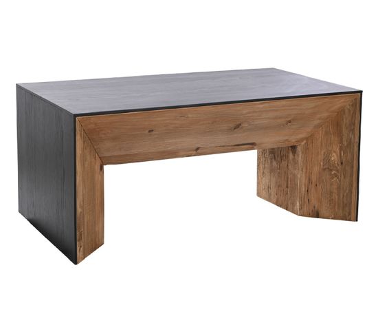 Table Basse Rectangulaire En Bois Recyclé/pin Coloris Marron/noir - L. 135 X P. 75 X H. 45 Cm