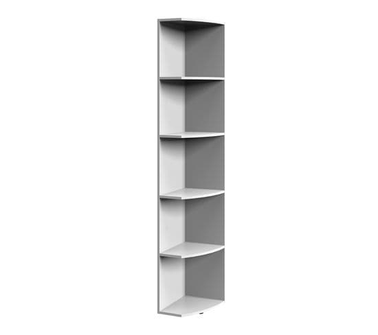 Etagère Avec 5 Tablettes Coloris Blanc - Longueur 30 X Hauteur 185 X Profondeur 38 Cm