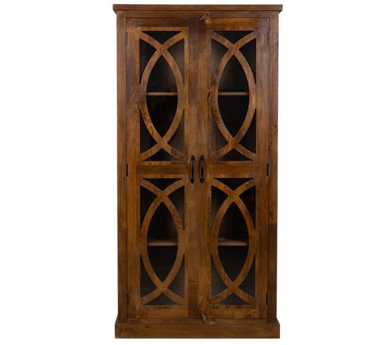 Armoire, Placard En Bois Avec 2 Portes Coloris Marron - L. 90  X P. 40  X H. 180 Cm