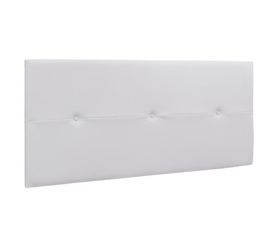 Tête De Lit En Simili-cuir Coloris Blanc - Longueur 160 X Profondeur 4 X Hauteur 55 Cm