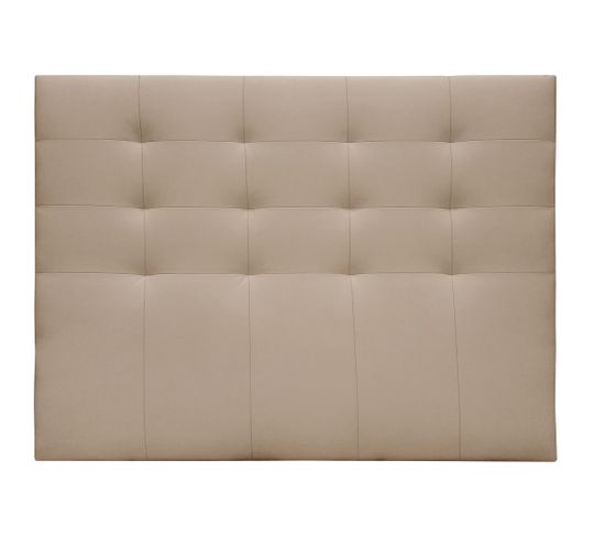 Tête De Lit En Simili-cuir Coloris Beige - Longueur 160 X Profondeur 4 X Hauteur 120 Cm