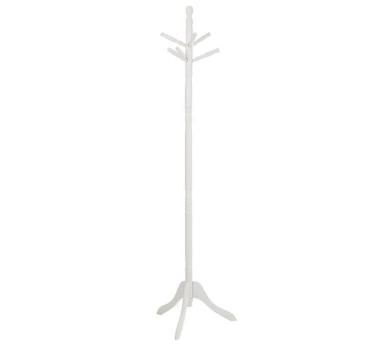 Portemanteau Sur Pied En Bois Laqué Coloris Blanc - Longueur 44 X Profondeur 44 X Hauteur 172  Cm