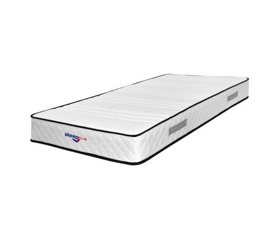 Matelas A Ressorts Ensaches - Mathieu + 4 Cm Memoire - 90x190 H  21 Cm - Moelleux Et Equilibre