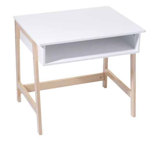 Bureau En Bois Enfant Douceur - L. 58 X H. 52 Cm - Blanc