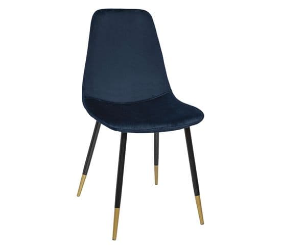 Lot De 4 Chaises Design Velours Tyka - Bleu