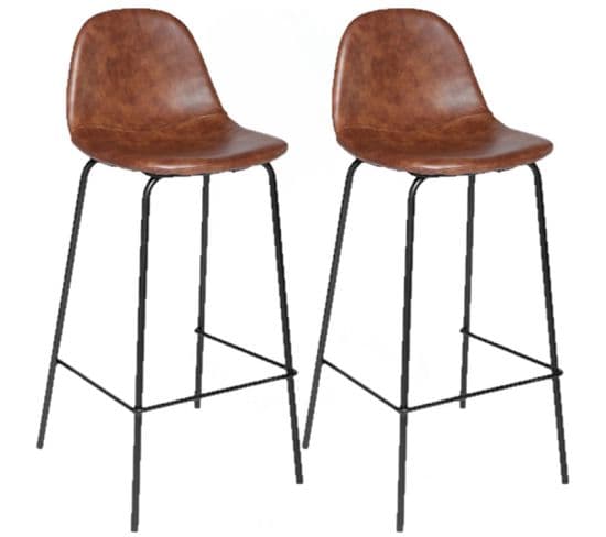 Lot De 2 Chaises De Bar Vladi - Marron