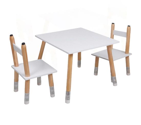 Table Pour Enfant Avec 2 Chaises Crayons En Mdf