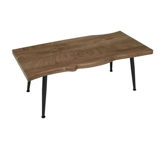 Table Basse Forest En Métal Et Mdf - Noir Et Marron