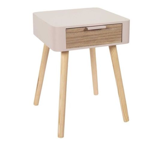 Table De Chevet 1 Tiroir En Mdf - Rose