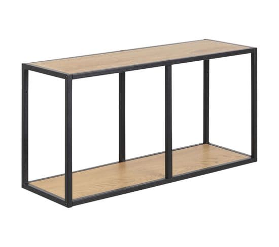 Etagère Horizontale Ajourée 1 Niveau En Mdf Et Métal - Noir Et Beige