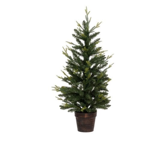 Sapin De Noël Artificiel Helsinki En Pot - H. 100 Cm - Vert