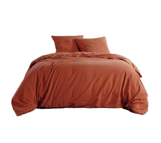 Parure De Lit Grana - 100% Coton - 240 X 260 Cm - Terracotta