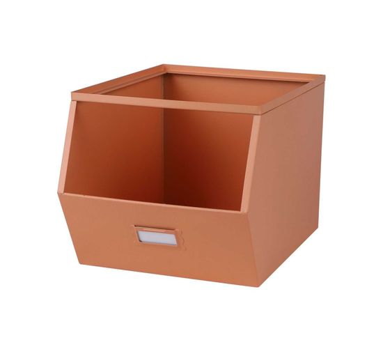 Casier De Rangement En Métal Avec Étiquette - Orange