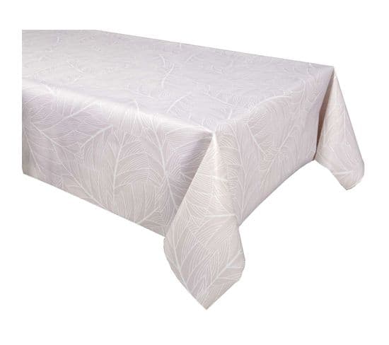 Nappe En Toile Cirée Rectangulaire Eloa - 140 X 250 Cm - Ecru