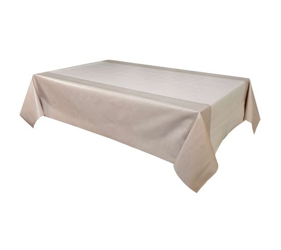 Nappe En Toile Cirée Rectangulaire Stowe - 140 X 200 Cm - Ecru