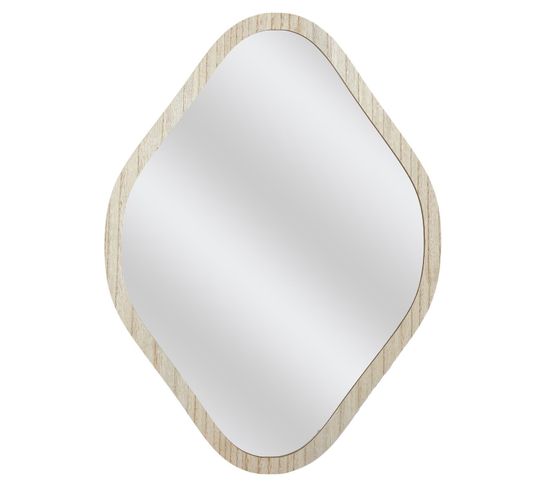 Miroir Losange Contour Bois 44x60 Cm - Marron