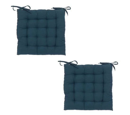 Lot 2x Galette De Chaise - Bleu Foncé