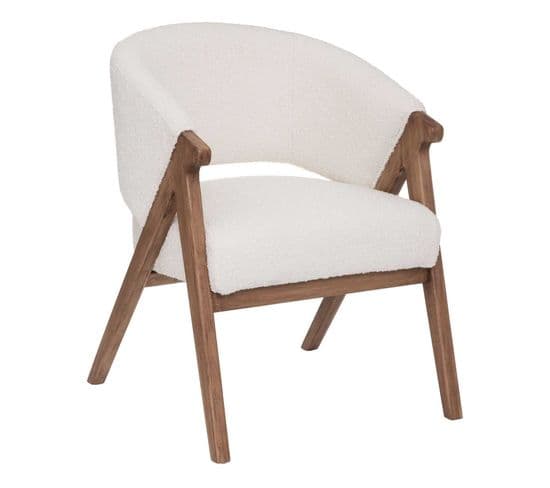 Fauteuil De Salon En Bouclette - Blanc