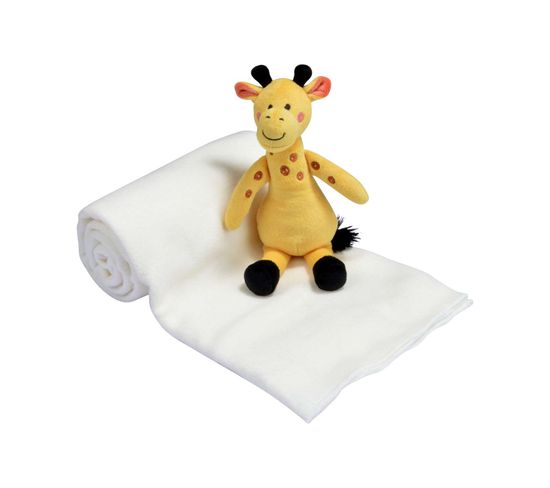 Doudou Et Son Plaid Blanc - Girafe