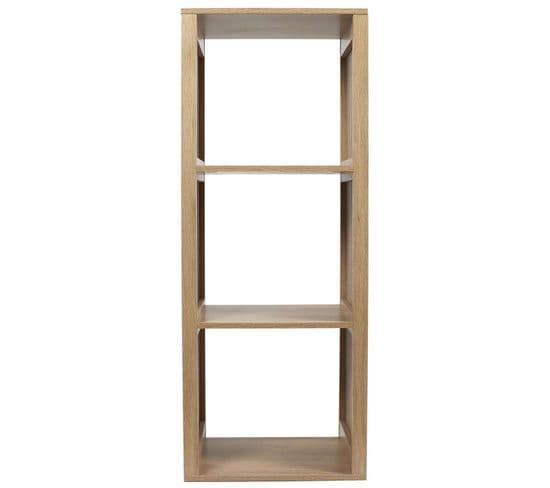 Etagère De Rangement 3 Cases Saulk En Bois - Marron