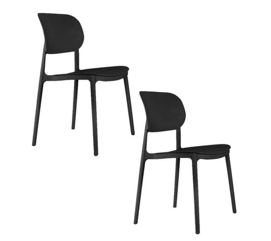 Lot De 2 Chaises Design Cheer - Noir