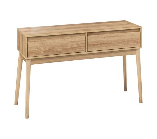 Console 2 Tiroirs Liam En Bois - Marron