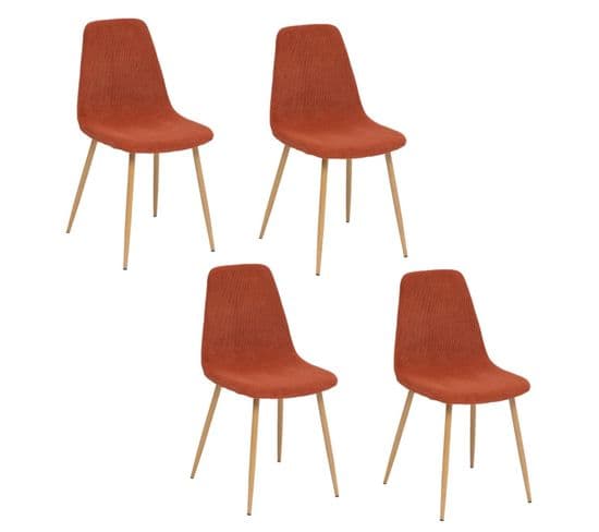 Lot De 4 Chaises Loka En Tissu - Ambre