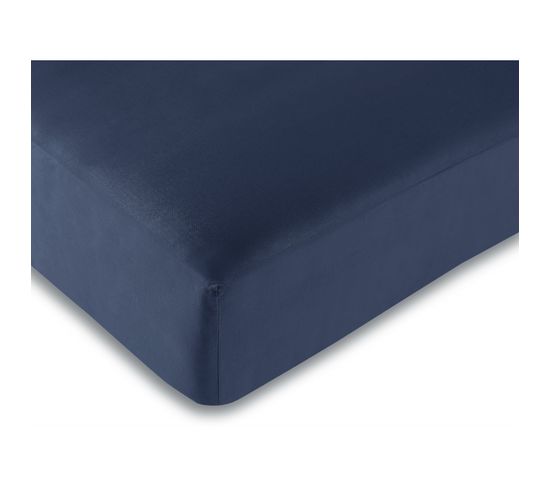 Drap Housse 57 Fils/cm² - Marine - 140 X 190 Cm