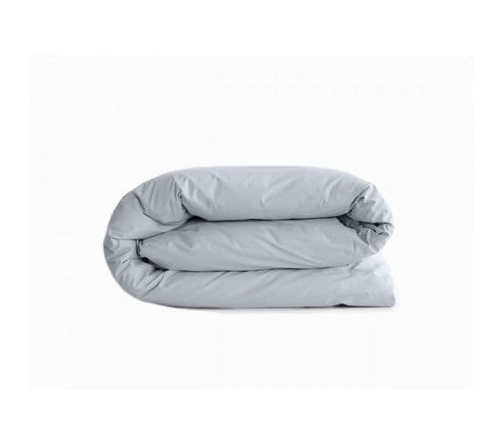 Housse De Couette "manoir" Percale Pur Coton  80 Fils/cm² Vent Du Sud - Neige - 260 X 240 Cm