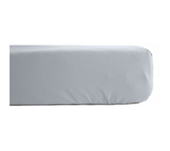 Drap Housse Percale Pur Coton 80 Fils/cm² - Neige - 90 X 190 Cm Bonnet De 35 Cm