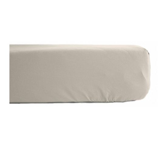 Drap Housse Percale Pur Coton 80 Fils/cm² - Ivoire - 90 X 190 Cm Bonnet De 35 Cm