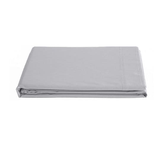 Drap Plat Percale Pur Coton 80 Fils/cm² - Perle - 180 X 290 Cm Pour Lit 1 Place