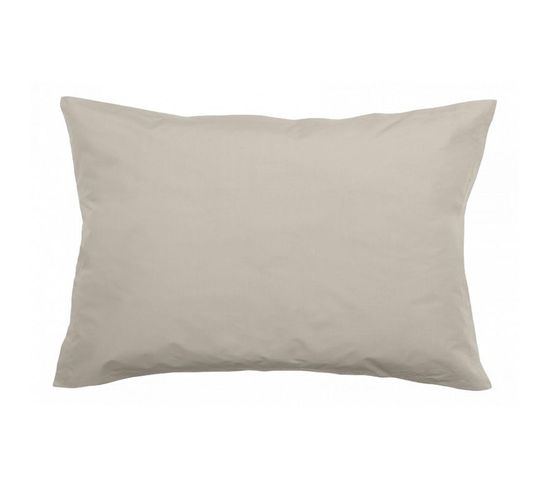 Lot De 2 Taies D'oreiller Percale Pur Coton  80 Fils/cm² Vent Du Sud - Ivoire - 50 X 70 +  Volant