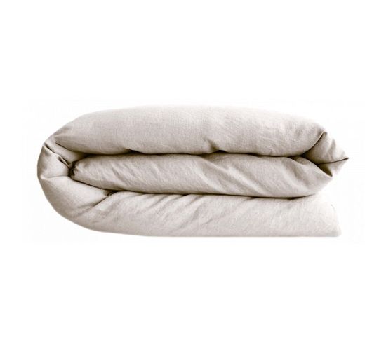 Housse De Couette Palace 100% Coton Teint Lavé Vent Du Sud - Palace Naturel - 240 X 220 Cm