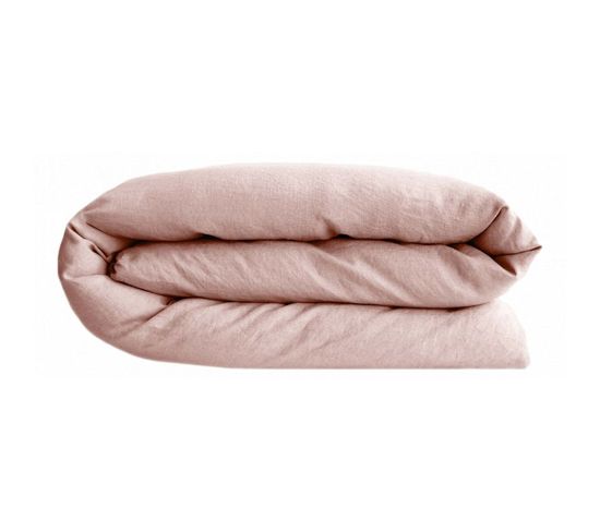 Housse De Couette Palace 100% Coton Teint Lavé Vent Du Sud - Palace Rose - 200 X 200 Cm