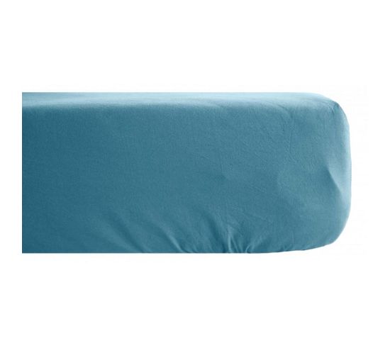 Drap Housse Palace Pur Coton Teint Lavé 63 Fils/cm² - Palace Topaze - 90 X 190 Cm Bonnet De 30 Cm